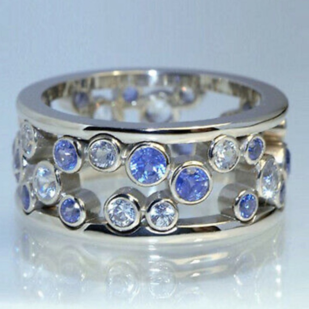 NWT 925 sterling silver blue sapphire ring - Picture 2 of 4